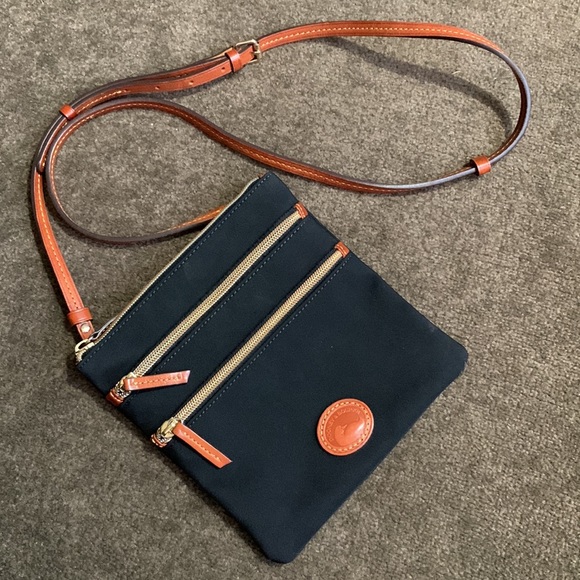 Dooney & Bourke Black and Brown Leather Crossbody Bag - Picture 4 of 7